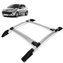 Rack Teto Bagageiro Peugeot 206 1998 a 2010 Tubolar Prata