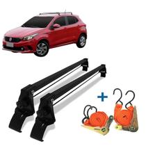 Rack Teto Fiat Argo 17-20 + Cintas Catraca 45kg Preto