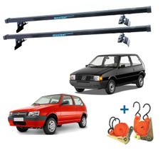 Rack Teto Fiat Uno Mille 2 Pts 86 A 2015 + 2 Cintas Catraca Rack Teto Fiat Uno Mille 2 Pts 86 A 2015 + 2 Cintas Catraca