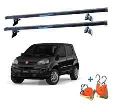 Rack Teto Fiat Uno Vivace 4Portas 2011 Até 2019 + 2 Cintas Rack Teto Fiat Uno Vivace 4Portas 2011 Até 2019 + 2 Cintas