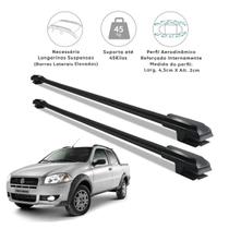 Rack Travessa de Teto Fiat Strada Working Sporting Trekking Cabine Dupla ou 3 Portas Preto Rack Travessa de Teto Fiat Strada Working Sporting Trekking Cabine Dupla ou 3 Portas Preto