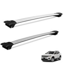 Rack Travessa de Teto Jeep Compass 2020 a 2022 Alumínio Prata