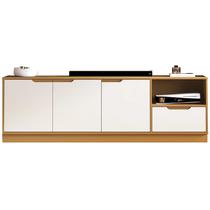 Rack Tucuma 1.8 3 Portas 1 Gaveta Jb Bechara Cor Nature Off White