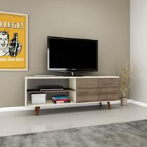 Rack Tv 2 Portas Retrô Off White/rustico 58cm
