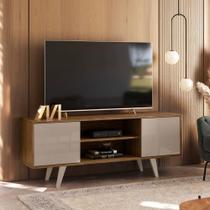 Rack Tv 50 Pol 136cm Bancada Para Sala Korelli M20 - D'rossi Cor Fendi E Naturale