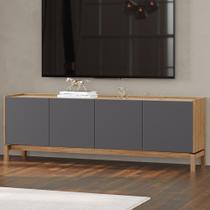 Rack TV 50 Pol 180cm 2 Portas 2 Gavetas Soleil Tauari/Grafite F07 - Mpozenato