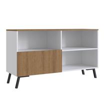 Rack TV 50 Polegadas 01 Porta 118cm Branco Mel PRODDY