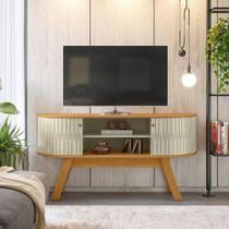Rack Tv 55 Pol 136cm Bancada Para Sala Rylan M20 - D'rossi Cor Cumaru E Opala