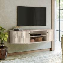 Rack Tv 60 Pol 136cm Bancada Suspenso Ripado Norezi M20 - D'rossi Calacata E Off White Rack Tv 60 Pol 136cm Bancada Suspenso Ripado Norezi M20 - D'rossi Calacata E Off White