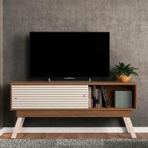 Rack Tv 65 Pol 150cm Bancada Para Sala Orlin M20 - D'rossi Naturale E Off White