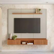 Rack Tv 70 Pol. Suspenso 183cm Home 2 Portas Amarante Canela Rack Tv 70 Pol. Suspenso 183cm Home 2 Portas Amarante Canela