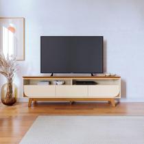 Rack Tv 75 Pol 200cm Bancada Para Sala Elarin Cinamomo-off White M20 - D'rossi