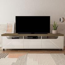 Rack Tv 75 Pol 200cm com 2 Portas Abel Pinho/Off White A09 - Mpozenato