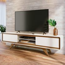 Rack Tv 75 Pol 220cm Orgânico 2 Portas Cecy Off White Z56 - Mpozenato Rack Tv 75 Pol 220cm Orgânico 2 Portas Cecy Off White Z56 - Mpozenato