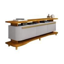 Rack Tv 75 Pol Guarapari 3 Porta Naturale Off White Bechara