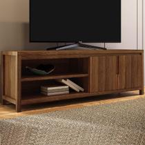Rack Tv 80 Pol 180cm 2 Portas Madeira Maciça Floris Castanho F07 - Mpozenato