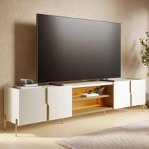 Rack Tv 85 Pol 237cm com Led Gior Off/Freijó C05 - Mpozenato Rack Tv 85 Pol 237cm com Led Gior Off/Freijó C05 - Mpozenato