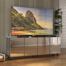 Rack TV até 50 Polegadas 4 Portas com Rodízios e Espelhos Multimóveis MP1080