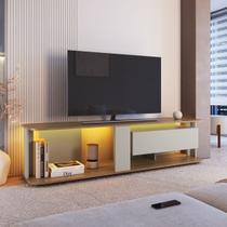Rack Tv até 65" 1 Gaveta Iluminação Led RGB Mel/Arenas
