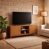 Rack TV até 70 Polegadas Madeira Maciça Pura Marrom Natural Cor:Café