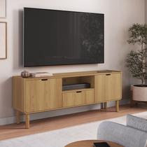 Rack TV até 75" Orgânico Curvo 180cm 2 Portas 1 Gaveta Pés Madeira Maciça 100% BP Aura Rack TV até 75" Orgânico Curvo 180cm 2 Portas 1 Gaveta Pés Madeira Maciça 100% BP Aura
