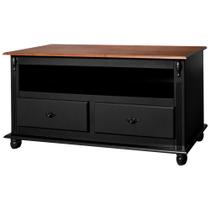 Rack TV com 2 gavetas, nicho e tampo de madeira - 502