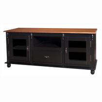 Rack TV com 2 portas, 1 gaveta, nicho e tampo de madeira - 500