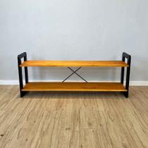 Rack TV de Madeira Pinus Linea Carvalho e Preto