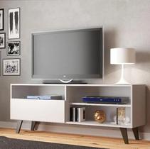 Rack TV Detroit Com Porta e Prateleiras Branco J Carvalho