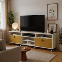 Rack TV Gênova 65 Polegadas 2 Gavetas 8 Rodízios Cromados Rack TV Gênova 65 Polegadas 2 Gavetas 8 Rodízios Cromados