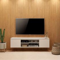 Rack Tv Sala Home Multiuso Madeira Cor White Susp Branco