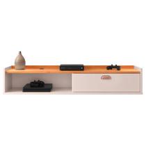 Rack Tv Smart Suspenso Home Decor 1 Porta Nicho Organizador Decoração Sala Quarto Compacto 1.20 Puxador Lauren - RPM Móveis