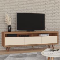 Rack Vanessa 100 MDF 3 Portas Basculantes Pés Retrô para TV até 55
