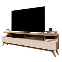 Rack Vivare Wood 1.8 Nature/Off White para Sala Estar TV 72 Rack Vivare Wood 1.8 Nature/Off White para Sala Estar TV 72