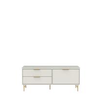 Rack Yves 135 cm - Off White Fosco c/ Dourado