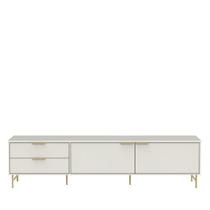 Rack Yves 220 cm - Off White Fosco c/ Dourado