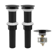 Rackickyer Ralo de Pia para Banheiro com Sistema Pop-Up, Preto Fosco, Kit com 2 Rackickyer Ralo de Pia para Banheiro com Sistema Pop-Up, Preto Fosco, Kit com 2