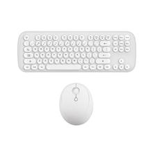 Racks de computador montam mini teclado e mouse sem fio conjunto redondo teclado bluetooth e mouse branco branco