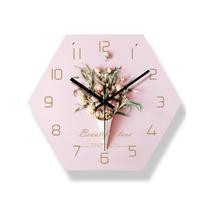 Racks de computador montam relógio de parede de cordão simples de seis lados de 14 polegadas adequado para quarto e sala de estar-4019no