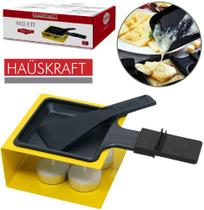 Raclete de Metal Amarelo Com Panela e Fogareiro + Suporte e Espátula 100ml Hauskraft CJFN-020 Raclete de Metal Amarelo Com Panela e Fogareiro + Suporte e Espátula 100ml Hauskraft CJFN-020