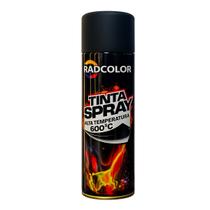Radcolor Spray Alta Temperatura Preto Fosco 240G Radcolor Spray Alta Temperatura Preto Fosco 240G
