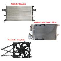 Radiador + Condensador C/ Filtro+ Ventoinha Astra/ Zafira/ Vectra Ano 1999 A 2009 Com e Sem Ar