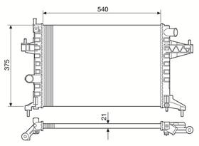 Radiador GM Corsa Montana 2003 a 2010 - Visconde
