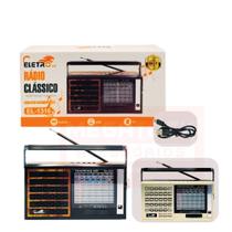 Rádio AM e FM 10 Faixas Ondas Curtas USB 110/220V Pilha