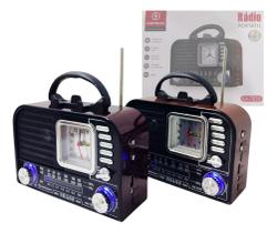 Rádio Am E Fm Retro Relógio Pilha Tomada Recarregável Bivolt KA-7838