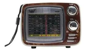 Rádio Am Fm Bluetooth Retro Vintage Tv Usb Radinho Recarregável Caixa de som XDG34 XTRAD