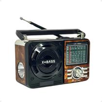 Radio AM FM Bluetooth USB Retro Vintage Recarregavel com Lanterna - Genérico