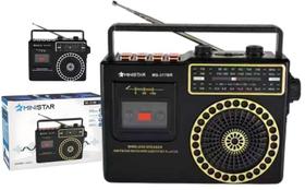 Rádio am, fm, bt, mp3 ministar ms317br recarregável detalhes em dourado ou prata