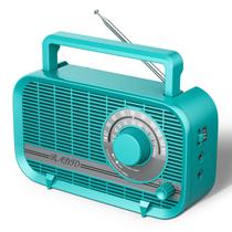 Rádio AM FM portátil Audiocrazy com Bluetooth e alto-falante verde Rádio AM FM portátil Audiocrazy com Bluetooth e alto-falante verde