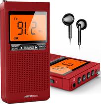 Rádio AM/FM portátil Pbochi com melhor recepção, display LCD